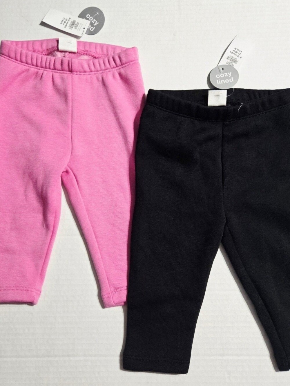 GAP Baby Cozy Lined Leggings 2 Pack 6-12 Months Pink Black NWT
